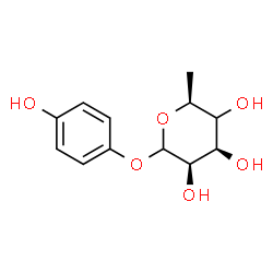 ChemSpider 2D Image | 4-Hydroxyphenyl (4xi)-6-deoxy-L-lyxo-hexopyranoside | C12H16O6