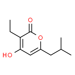ChemSpider 2D Image | 3-Ethyl-4-hydroxy-6-isobutyl-2H-pyran-2-one | C11H16O3