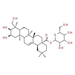 ChemSpider 2D Image | 1-O-[(2alpha,3alpha,9xi)-2,3,23-Trihydroxy-28-oxoolean-12-en-28-yl]-D-threo-hexopyranose | C36H58O10