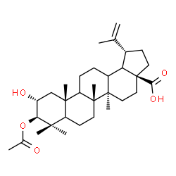 ChemSpider 2D Image | (2alpha,3beta,5xi,9xi,13xi,18xi)-3-Acetoxy-2-hydroxylup-20(29)-en-28-oic acid | C32H50O5