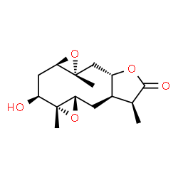 ChemSpider 2D Image | (2aS,5S,5aR,6aS,7aR,8S,9aR)-8-Hydroxy-1a,5,7a-trimethyldecahydrobisoxireno[4,5:8,9]cyclodeca[1,2-b]furan-4(1aH)-one | C15H22O5