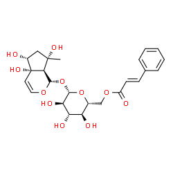ChemSpider 2D Image | (1S,4aS,5R,7S,7aR)-4a,5,7-Trihydroxy-7-methyl-1,4a,5,6,7,7a-hexahydrocyclopenta[c]pyran-1-yl 6-O-[(2E)-3-phenyl-2-propenoyl]-beta-D-glucopyranoside | C24H30O11