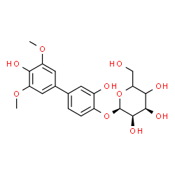 ChemSpider 2D Image | 3,4'-Dihydroxy-3',5'-dimethoxy-4-biphenylyl alpha-D-erythro-hexopyranoside | C20H24O10