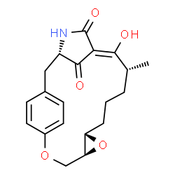 ChemSpider 2D Image | (3S,6Z,8R,12S,14S)-7-Hydroxy-8-methyl-13,16-dioxa-4-azatetracyclo[15.2.2.1~3,6~.0~12,14~]docosa-1(19),6,17,20-tetraene-5,22-dione | C20H23NO5