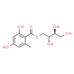 ChemSpider 2D Image | (2R,3S)-2,3,4-Trihydroxybutyl 2,4-dihydroxy-6-methylbenzoate | C12H16O7
