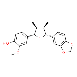 ChemSpider 2D Image | 4-[(2S,3S,4R,5R)-5-(1,3-Benzodioxol-5-yl)-3,4-dimethyltetrahydro-2-furanyl]-2-methoxyphenol | C20H22O5