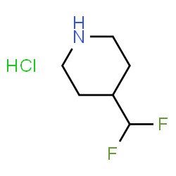ChemSpider 2D Image | 4-(Difluoromethyl)piperidine hydrochloride (1:1) | C6H12ClF2N