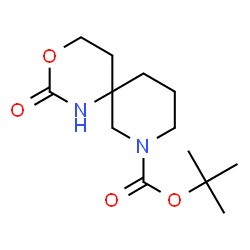 ChemSpider 2D Image | tert-butyl 2-oxo-3-oxa-1,8-diazaspiro[5.5]undecane-8-carboxylate | C13H22N2O4