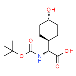 ChemSpider 2D Image | (2R)-(trans-4-Hydroxycyclohexyl)({[(2-methyl-2-propanyl)oxy]carbonyl}amino)acetic acid | C13H23NO5