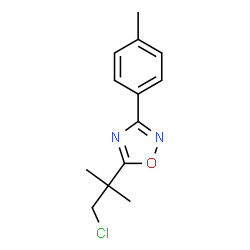 ChemSpider 2D Image | 5-(1-Chloro-2-methylpropan-2-yl)-3-(p-tolyl)-1,2,4-oxadiazole | C13H15ClN2O