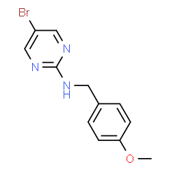 ChemSpider 2D Image | 5-Bromo-N-(4-methoxybenzyl)pyrimidin-2-amine | C12H12BrN3O
