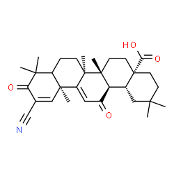 ChemSpider 2D Image | (4aS,6aR,6bS,12aS,14aR,14bR)-11-cyano-2,2,6a,6b,9,9,12a-heptamethyl-10,14-dioxo-1,3,4,5,6,7,8,8a,14a,14b-decahydropicene-4a-carboxylic acid | C31H41NO4