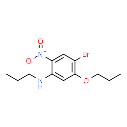 ChemSpider 2D Image | 4-Bromo-2-nitro-5-propoxy-N-propylaniline | C12H17BrN2O3