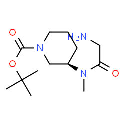 ChemSpider 2D Image | 2-Methyl-2-propanyl (3R)-3-[glycyl(methyl)amino]-1-piperidinecarboxylate | C13H25N3O3