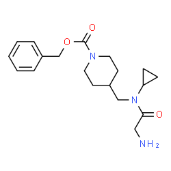 ChemSpider 2D Image | Benzyl 4-{[cyclopropyl(glycyl)amino]methyl}-1-piperidinecarboxylate | C19H27N3O3