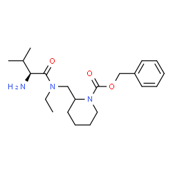 ChemSpider 2D Image | Benzyl 2-{[ethyl(L-valyl)amino]methyl}-1-piperidinecarboxylate | C21H33N3O3