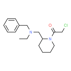 ChemSpider 2D Image | 1-(2-{[Benzyl(ethyl)amino]methyl}-1-piperidinyl)-2-chloroethanone | C17H25ClN2O