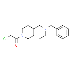 ChemSpider 2D Image | 1-(4-{[Benzyl(ethyl)amino]methyl}-1-piperidinyl)-2-chloroethanone | C17H25ClN2O