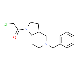 ChemSpider 2D Image | 1-(3-{[Benzyl(isopropyl)amino]methyl}-1-pyrrolidinyl)-2-chloroethanone | C17H25ClN2O