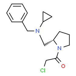 ChemSpider 2D Image | 1-[(2S)-2-{[Benzyl(cyclopropyl)amino]methyl}-1-pyrrolidinyl]-2-chloroethanone | C17H23ClN2O