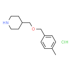 ChemSpider 2D Image | 4-(((4-Methylbenzyl)oxy)methyl)piperidine hydrochloride | C14H22ClNO