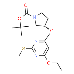 ChemSpider 2D Image | (S)-tert-Butyl 3-((6-ethoxy-2-(methylthio)pyrimidin-4-yl)oxy)pyrrolidine-1-carboxylate | C16H25N3O4S