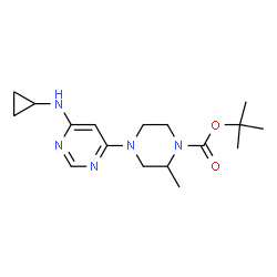 ChemSpider 2D Image | tert-Butyl 4-(6-(cyclopropylamino)pyrimidin-4-yl)-2-methylpiperazine-1-carboxylate | C17H27N5O2