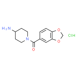 ChemSpider 2D Image | 1-(2h-1,3-benzodioxole-5-carbonyl)piperidin-4-amine hydrochloride | C13H17ClN2O3
