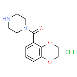 ChemSpider 2D Image | 1-(2,3-dihydro-1,4-benzodioxine-5-carbonyl)piperazine hydrochloride | C13H17ClN2O3
