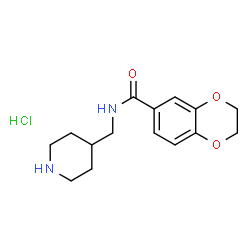 ChemSpider 2D Image | N-[(piperidin-4-yl)methyl]-2,3-dihydro-1,4-benzodioxine-6-carboxamide hydrochloride | C15H21ClN2O3