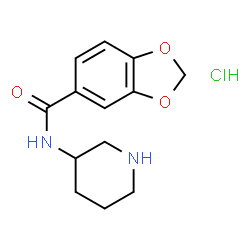 ChemSpider 2D Image | N-(Piperidin-3-yl)benzo[d][1,3]dioxole-5-carboxamide hydrochloride | C13H17ClN2O3