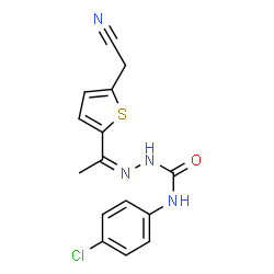 ChemSpider 2D Image | (2Z)-N-(4-Chlorophenyl)-2-{1-[5-(cyanomethyl)-2-thienyl]ethylidene}hydrazinecarboxamide | C15H13ClN4OS