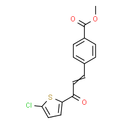 ChemSpider 2D Image | Methyl 4-[3-(5-chloro-2-thienyl)-3-oxo-1-propen-1-yl]benzoate | C15H11ClO3S