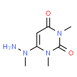 ChemSpider 2D Image | 1,3-Dimethyl-6-(1-methylhydrazino)-2,4(1H,3H)-pyrimidinedione | C7H12N4O2
