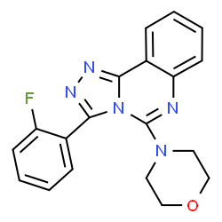 ChemSpider 2D Image | 3-(2-Fluorophenyl)-5-(4-morpholinyl)[1,2,4]triazolo[4,3-c]quinazoline | C19H16FN5O