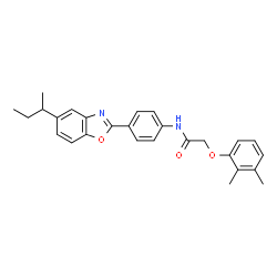 ChemSpider 2D Image | N-[4-(5-sec-Butyl-1,3-benzoxazol-2-yl)phenyl]-2-(2,3-dimethylphenoxy)acetamide | C27H28N2O3