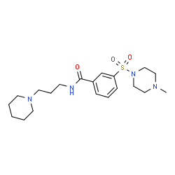 ChemSpider 2D Image | 3-[(4-Methyl-1-piperazinyl)sulfonyl]-N-[3-(1-piperidinyl)propyl]benzamide | C20H32N4O3S