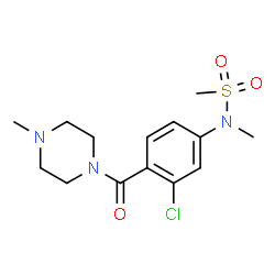 ChemSpider 2D Image | N-{3-Chloro-4-[(4-methyl-1-piperazinyl)carbonyl]phenyl}-N-methylmethanesulfonamide | C14H20ClN3O3S