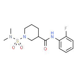 ChemSpider 2D Image | 1-(Dimethylsulfamoyl)-N-(2-fluorophenyl)-3-piperidinecarboxamide | C14H20FN3O3S