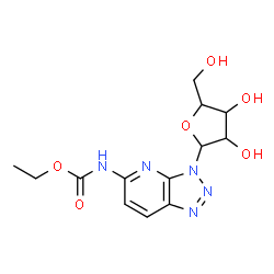ChemSpider 2D Image | N-(Ethoxycarbonyl)-3-pentofuranosyl-3H-[1,2,3]triazolo[4,5-b]pyridin-5-amine | C13H17N5O6