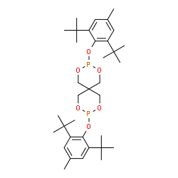 ChemSpider 2D Image | 3,9-Bis[4-methyl-2,6-bis(2-methyl-2-propanyl)phenoxy]-2,4,8,10-tetraoxa-3,9-diphosphaspiro[5.5]undecane | C35H54O6P2