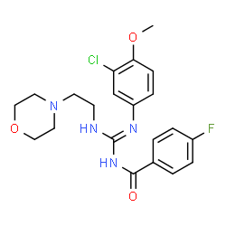 ChemSpider 2D Image | N-[(Z)-[(3-Chloro-4-methoxyphenyl)amino]{[2-(4-morpholinyl)ethyl]amino}methylene]-4-fluorobenzamide | C21H24ClFN4O3
