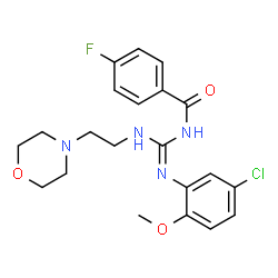 ChemSpider 2D Image | N-[(E)-[(5-Chloro-2-methoxyphenyl)amino]{[2-(4-morpholinyl)ethyl]amino}methylene]-4-fluorobenzamide | C21H24ClFN4O3
