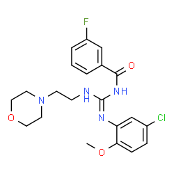 ChemSpider 2D Image | N-[(E)-[(5-Chloro-2-methoxyphenyl)amino]{[2-(4-morpholinyl)ethyl]amino}methylene]-3-fluorobenzamide | C21H24ClFN4O3