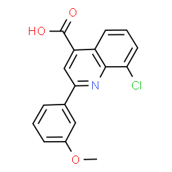 ChemSpider 2D Image | 8-Chloro-2-(3-methoxyphenyl)-4-quinolinecarboxylic acid | C17H12ClNO3