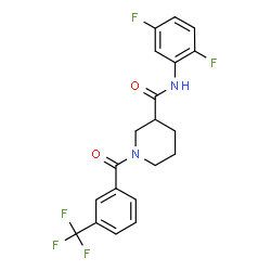 ChemSpider 2D Image | N-(2,5-Difluorophenyl)-1-[3-(trifluoromethyl)benzoyl]-3-piperidinecarboxamide | C20H17F5N2O2