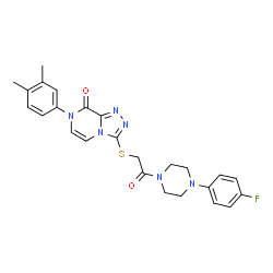 ChemSpider 2D Image | 7-(3,4-Dimethylphenyl)-3-({2-[4-(4-fluorophenyl)-1-piperazinyl]-2-oxoethyl}sulfanyl)[1,2,4]triazolo[4,3-a]pyrazin-8(7H)-one | C25H25FN6O2S
