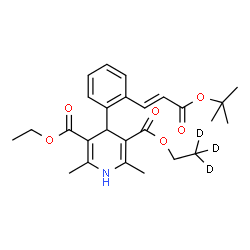 ChemSpider 2D Image | Ethyl (2,2,2-~2~H_3_)ethyl 2,6-dimethyl-4-(2-{(1E)-3-[(2-methyl-2-propanyl)oxy]-3-oxo-1-propen-1-yl}phenyl)-1,4-dihydro-3,5-pyridinedicarboxylate | C26H30D3NO6