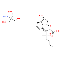 ChemSpider 2D Image | (5Z,9alpha,11alpha,12alpha,13E,15S)-9,11,15-Trihydroxy-15-methylprosta-5,13-dien-1-oic acid - 2-amino-2-(hydroxymethyl)-1,3-propanediol (1:1) | C25H47NO8