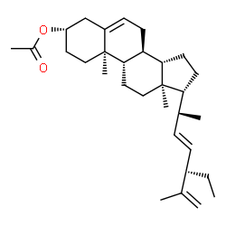 ChemSpider 2D Image | Stigmasta-5,22,25-trien-3-ol, 3-acetate, (3Î²,22E,24S)- | C31H48O2